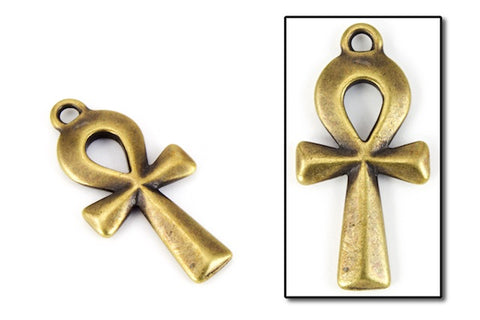 21mm Antique Brass Tierracast Ankh #CKD184-General Bead