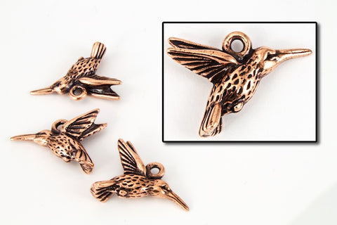 14mm x 19mm Antique Copper TierraCast Hummingbird Charm #CK186