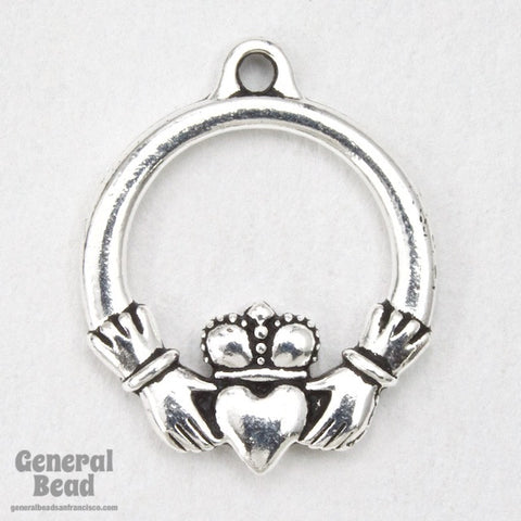 20mm Antique Silver Tierracast Claddagh Charm-General Bead