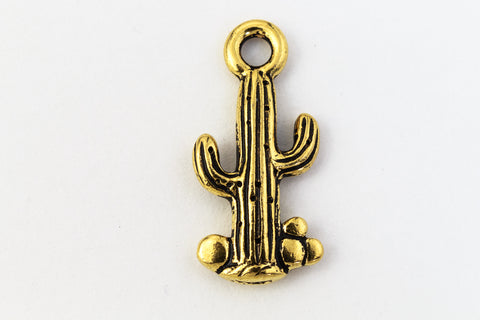 20mm Antique Gold Tierracast Pewter Saguaro Cactus Charm #CKB196-General Bead