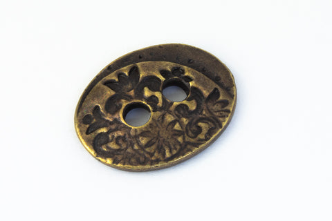 18mm Antique Brass Tierracast Jardin 2 Hole Button (20 Pcs) #CKB230-General Bead