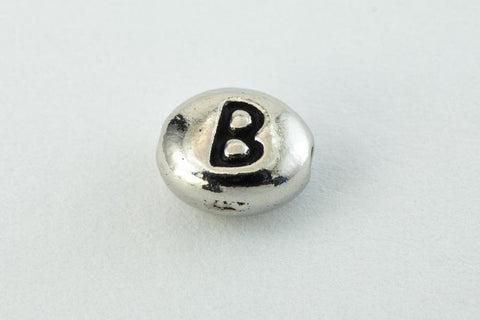 6mm x 5mm Antique Silver Tierracast Pewter Letter "B" Bead #CKB237-General Bead