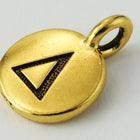 17mm Antique Gold Tierracast Pewter Delta Charm #CKB241-General Bead