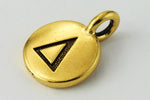 17mm Antique Gold Tierracast Pewter Delta Charm #CKB241-General Bead