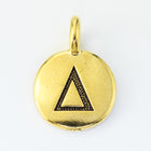 17mm Antique Gold Tierracast Pewter Delta Charm #CKB241-General Bead