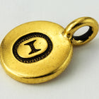 17mm Antique Gold Tierracast Pewter Theta Charm #CKB242-General Bead