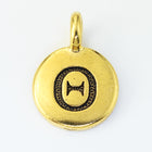 17mm Antique Gold Tierracast Pewter Theta Charm #CKB242-General Bead
