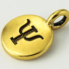 17mm Antique Gold Tierracast Pewter Psi Charm #CKB248-General Bead