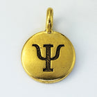 17mm Antique Gold Tierracast Pewter Psi Charm #CKB248-General Bead