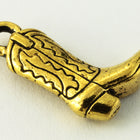 18.5mm Antique Gold Tierracast Pewter Cowboy Boot Charm (20 Pcs) #CKB253-General Bead