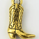 18.5mm Antique Gold Tierracast Pewter Cowboy Boot Charm (20 Pcs) #CKB253-General Bead