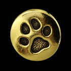 12mm Antique Gold Tierracast Paw Print Button (20 Pcs) #CKB273-General Bead