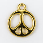 19mm Bright Gold Tierracast Peace Charm #CKB281-General Bead