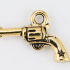 20mm Antique Gold Tierracast Six Shooter Charm #CKB299-General Bead