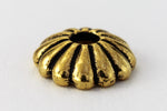9.5mm Antique Gold Tierracast Pewter "Joy" Bead Cap #CKB318-General Bead