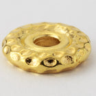 9.25mm Bright Gold Tierracast Pewter Hammered Large Hole Bead #CKB319-General Bead