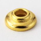 7mm Bright Gold Tierracast Pewter Smooth Bead Cap #CKB324-General Bead