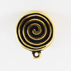 17mm Antique Gold Tierracast Pewter Spiral Ear Clip with Loop #CKB325-General Bead