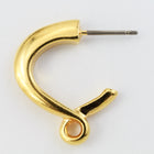 19mm Bright Gold Tierracast Pewter Contemporary Loop Ear Post #CKB327-General Bead
