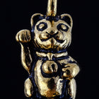 17mm Antique Gold Tierracast Pewter Beckoning Cat Charm #CKB329-General Bead