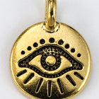 16.6mm Antique Gold Tierracast Evil Eye Charm #CKB354-General Bead