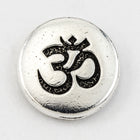 12mm Antique Silver Tierracast "Om" Button (20 Pcs) #CKB385-General Bead