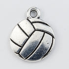 19mm Antique Silver Tierracast Pewter Volley Ball Charm #CKB390-General Bead