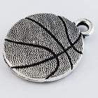 19mm Antique Silver Tierracast Pewter Basketball Charm (15 Pcs) #CKB391-General Bead