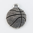 19mm Antique Silver Tierracast Pewter Basketball Charm (15 Pcs) #CKB391-General Bead