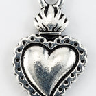 21.5mm Antique Silver Tierracast Pewter Milagro Heart Charm #CKB393-General Bead