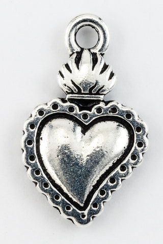 21.5mm Antique Silver Tierracast Pewter Milagro Heart Charm #CKB393-General Bead