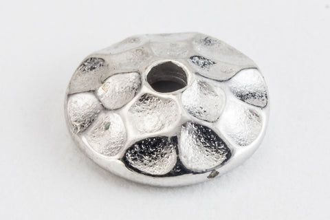 6mm Bright Silver Tierracast Pewter Hammered Bead Cap (25 Pcs) #CKG417-General Bead