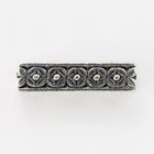 4mm x 15mm Antique Silver Tierracast Deco Rose Three Hole Spacer Bar #CKB436-General Bead