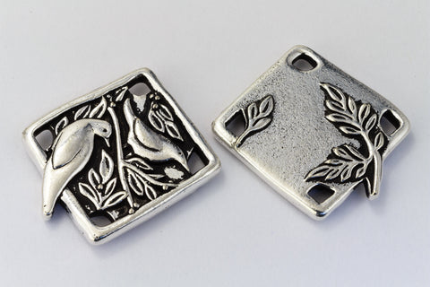 21mm Antique Silver Tierracast Botanical Birds Link #CKB443-General Bead