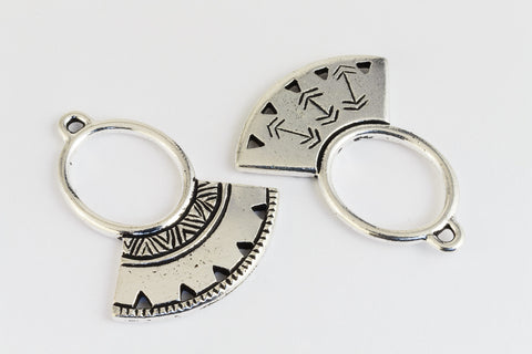 30mm Antique Silver Tierracast Pewter Ethnic Ring Fan Link #CKB451-General Bead