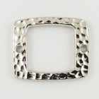 21mm Rhodium TierraCast Hammered Rectangle Link (15 Pcs) #CK473-General Bead