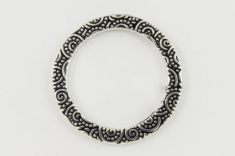 1" Antique Silver TierraCast Pewter Spiral Ring (15 Pcs) #CK476-General Bead