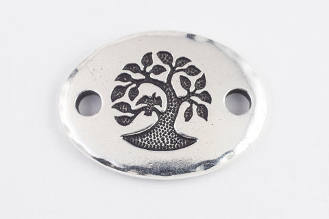 20mm Antique Silver Tierracast Bird in a Tree Link (15 Pcs) #CK491-General Bead