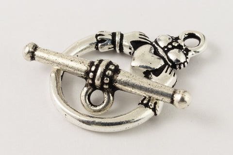 16mm Antique Silver Tierracast Pewter Claddagh Toggle Clasp #CK516-General Bead