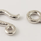 14mm Rhodium Tierracast Pewter Hammered Hook & Eye Clasp (15 Sets) #CK519-General Bead