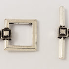 18.5mm Antique Silver Deco Square Toggle Clasp #CLA104-General Bead