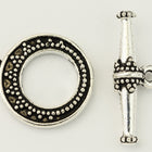 16mm Antique Silver Tierracast Tapered Bali Toggle Clasp #CK538-General Bead
