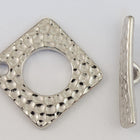 18mm Rhodium Hammered Square Toggle Clasp #CK171-General Bead
