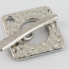 18mm Rhodium Hammered Square Toggle Clasp #CK171-General Bead