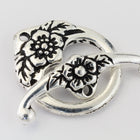 17mm Antique Silver Tierracast Pewter Floral Toggle Clasp (10 Sets) #CK558-General Bead