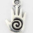 15mm Antique Silver Tierracast Spiral Hand Drop #CK568-General Bead