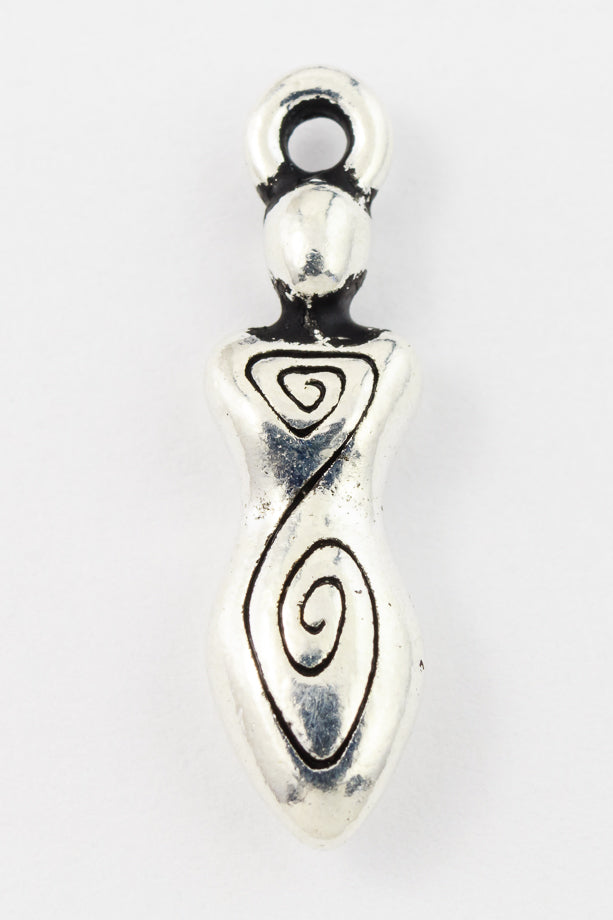 20mm Antique Silver Tierracast Spiral Goddess Drop #CK569