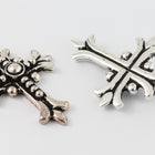 27mm Antique Silver Tierracast Fleur Cross Drop #CK572-General Bead