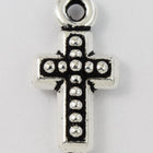 15mm Antique Silver Tierracast Beaded Cross Drop #CK574-General Bead