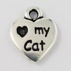13mm Antique Silver Tierracast "Love My Cat" Drop #CK575-General Bead
